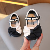6-36 Months Children's western style peas leather shoes-Black