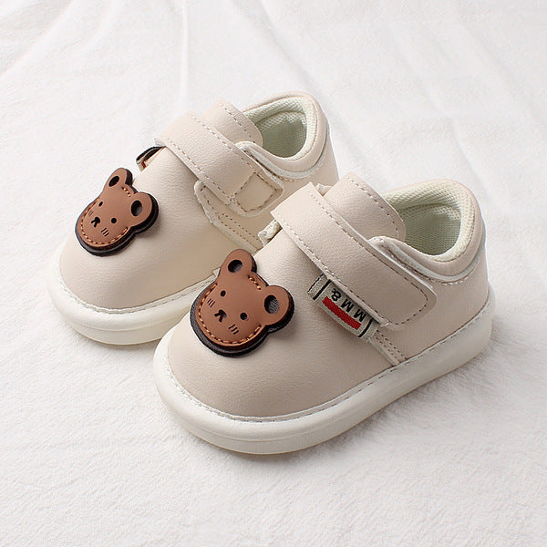 0M-18Months Boys & Girls Soft Bottom Shoes Lightweight Single-Layer-Beige