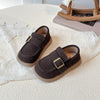 1-6 Years Baby Boy Loafers | Soft Sole Thick Sole Belt Buckle Casual Shoes Brown