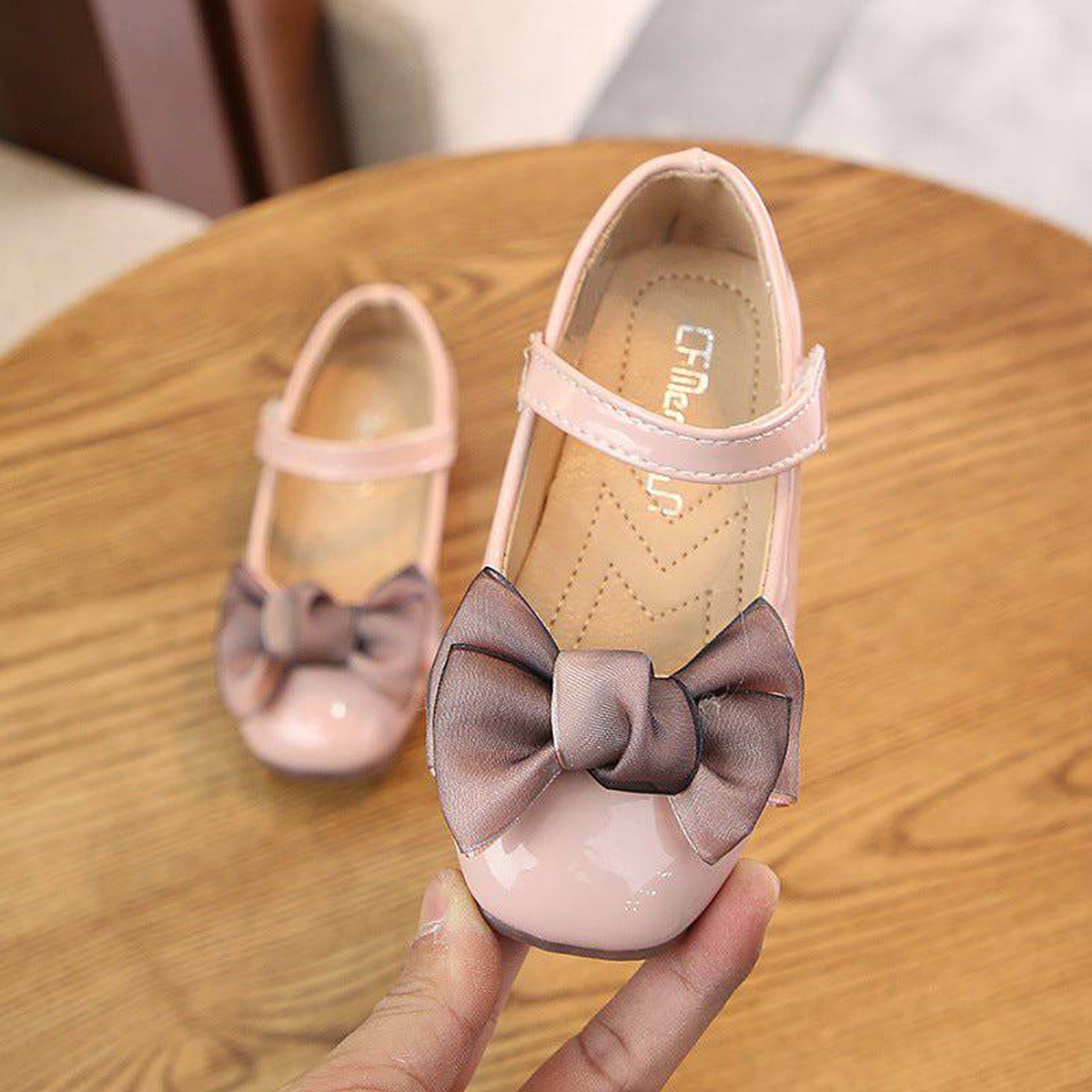 3-9 Girls’ Princess Shoes | Korean Style Leather Single Shoes for Children-Baby Pink
