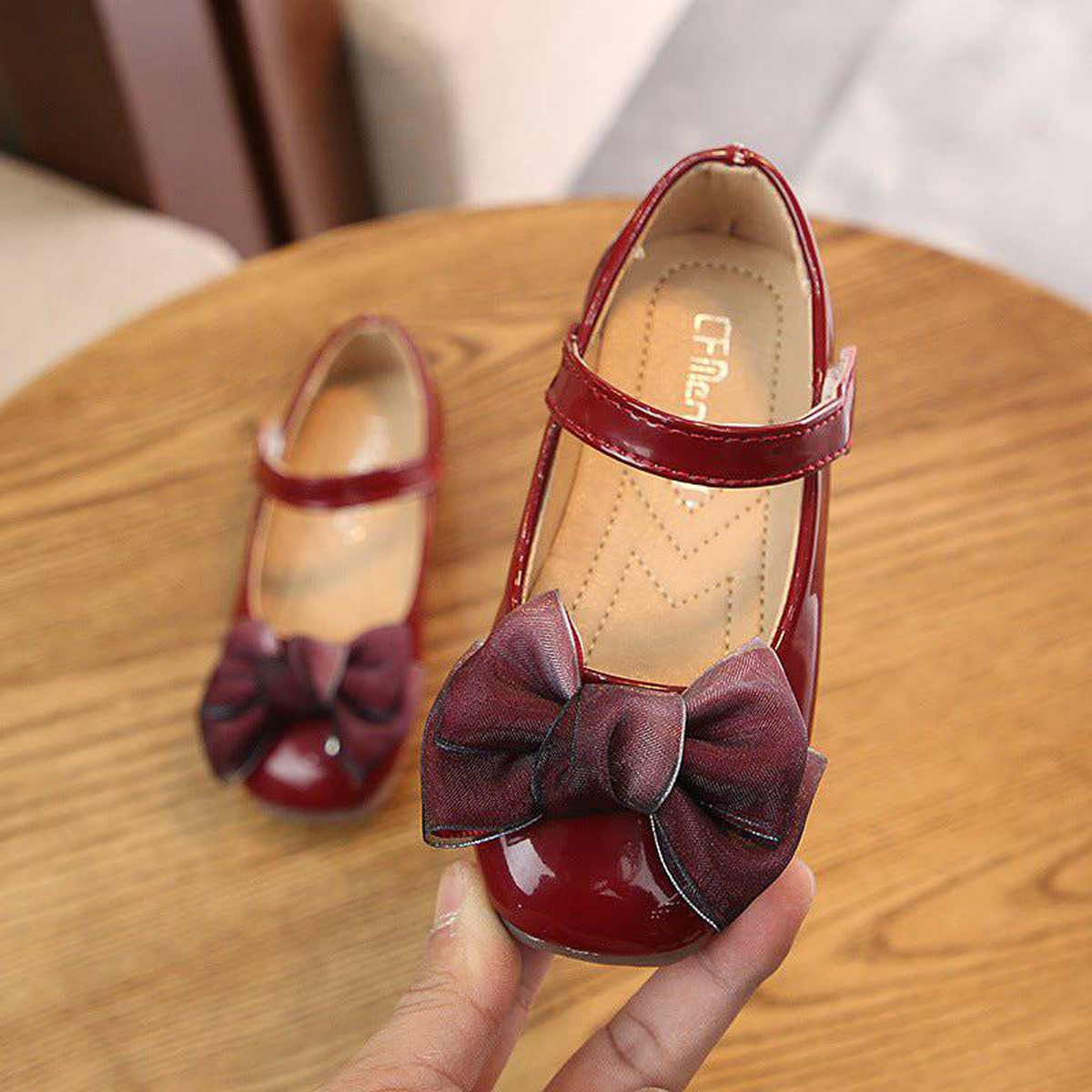 3-9 Girls’ Princess Shoes | Korean Style Leather Single Shoes for Children-Red Wine